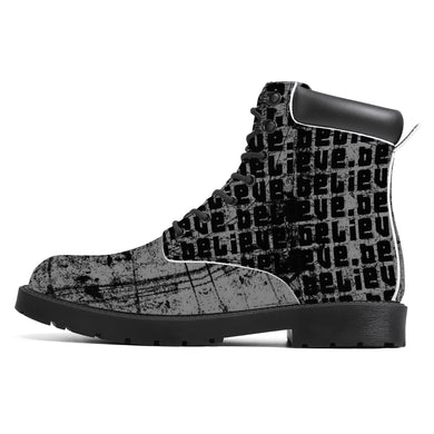 Believe-  Synthetic Leather Boots, Unisex