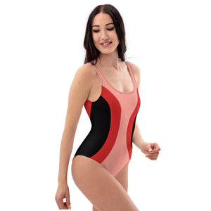 Tri-Colour One-Piece Swimsuit